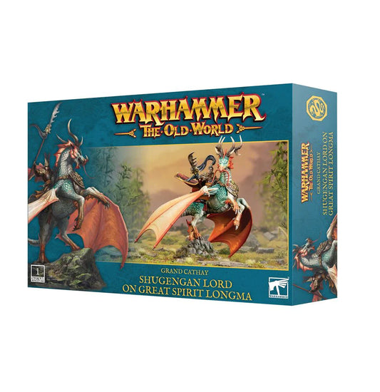 Warhammer: The Old World Grand Cathay set with Shugengan Lord on Great Spirit Longmar miniature.