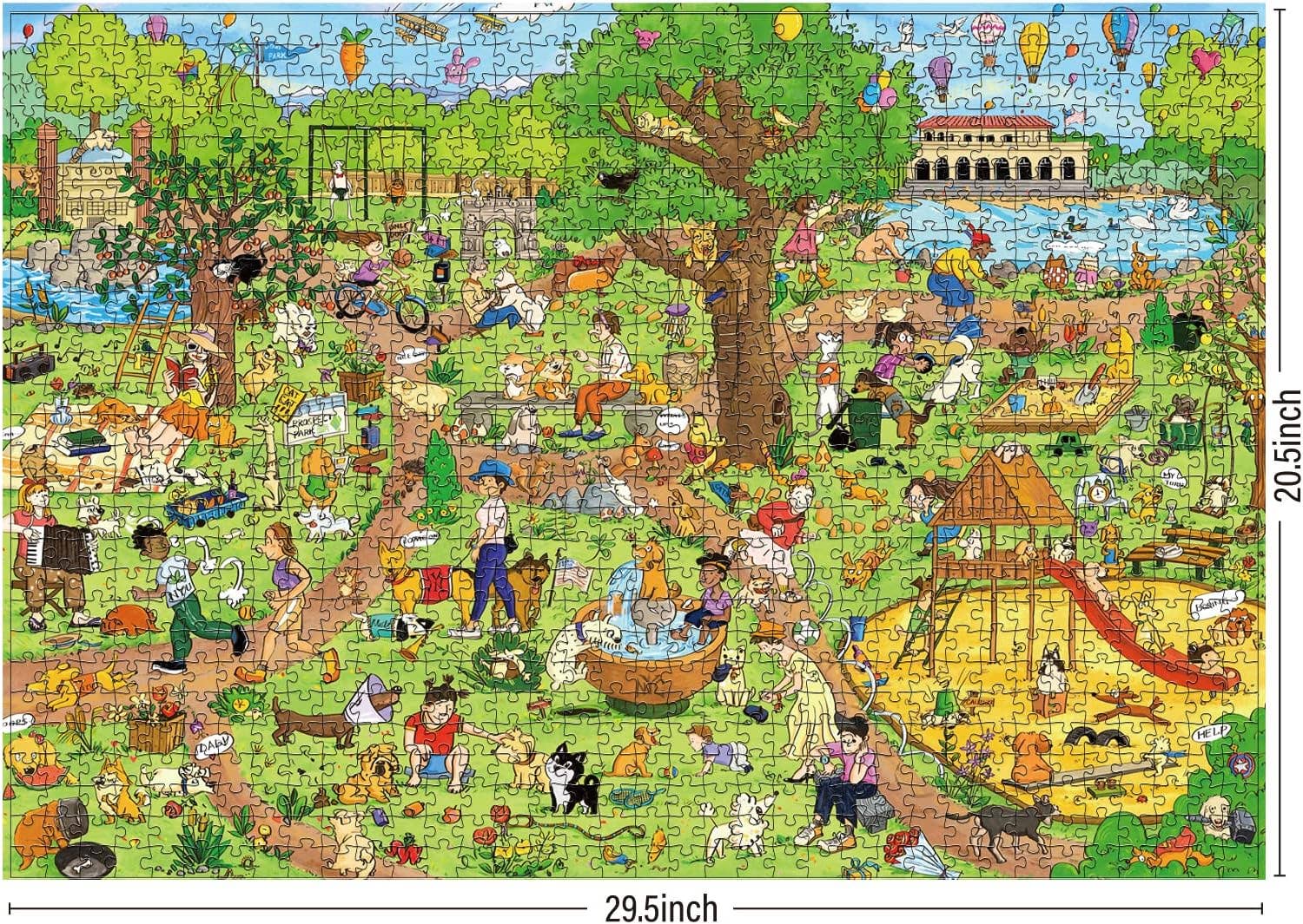 Dog Park Leisure Time 1000 Piece Jigsaw Puzzle.