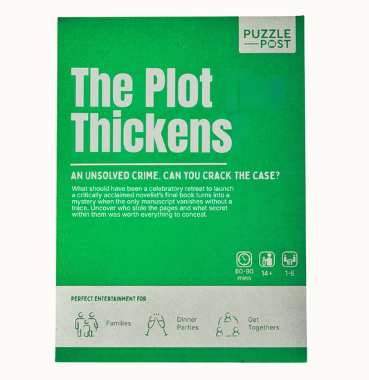 Cold Case: The Plot Thickens game box, 1-6 players, ages 14+, playtime 60-90 minutes.