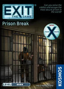 EXIT: Prison Break escape game box featuring two prisoners in orange jumpsuits sitting in separate cells.