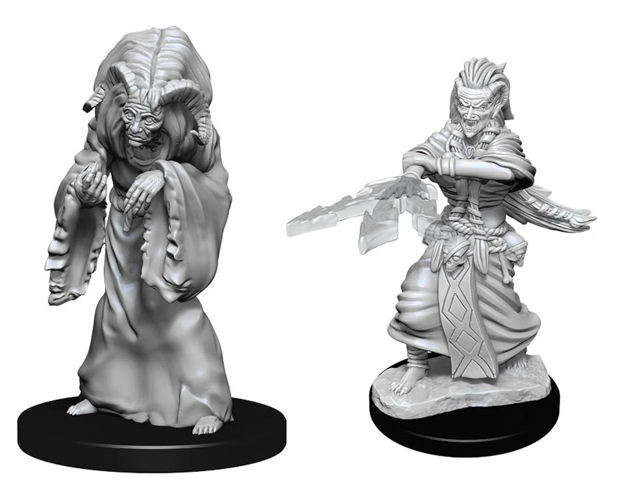 D&D miniatures: Green Hag and Night Hag figures from the NMU W6 set.