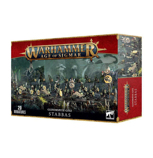 Gloomspite Gitz: Moonclan Stabbas box set with 20 miniatures.