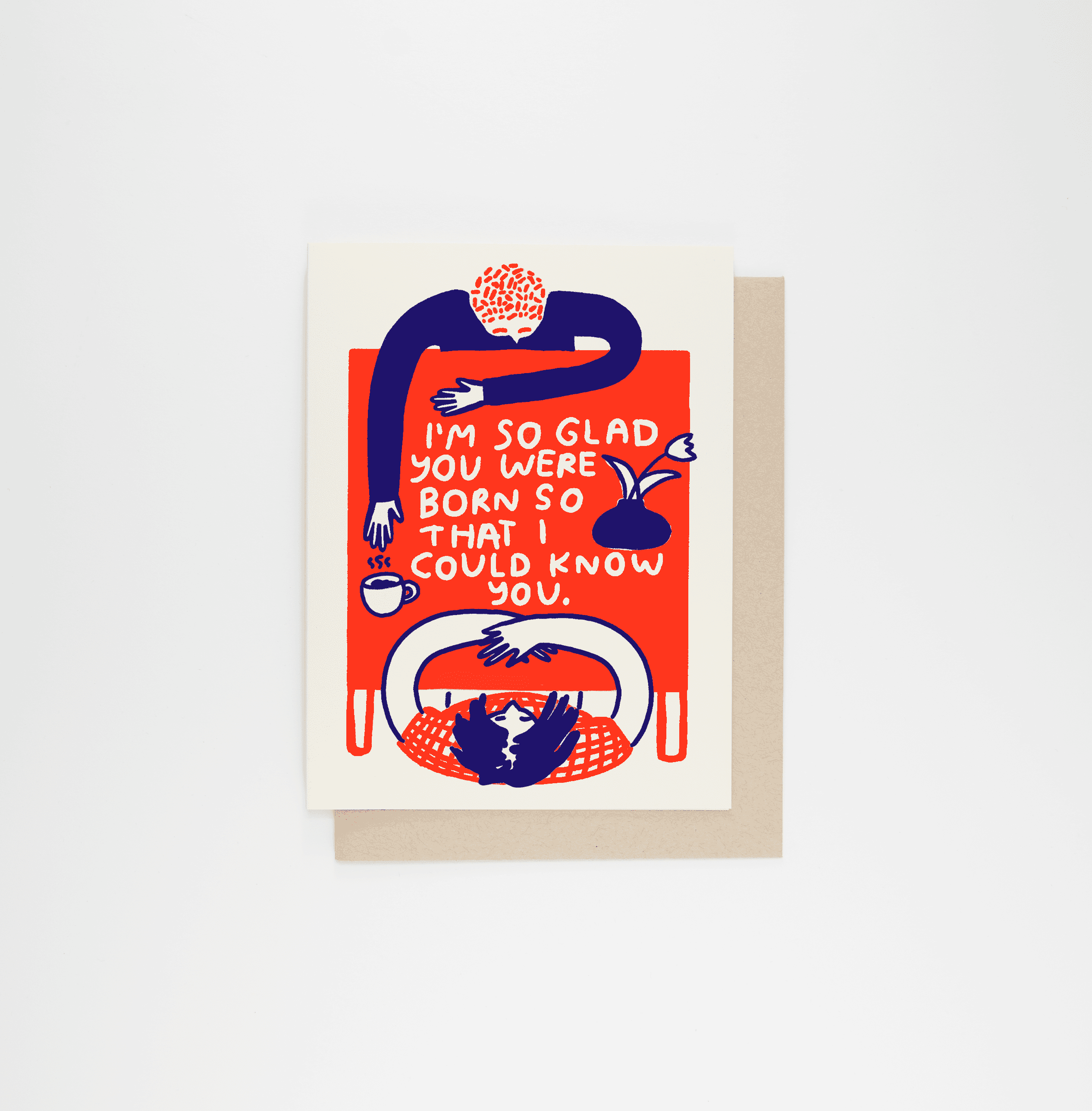 Im So Glad Birthday Card with letterpress message and included kraft envelope.