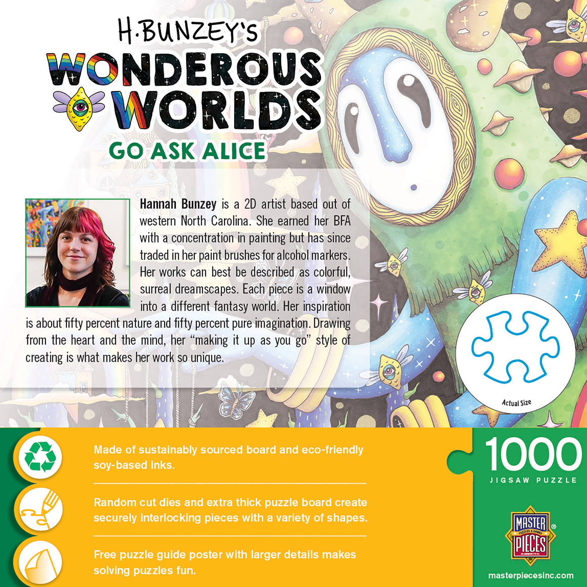 The Wonderous Worlds - The World Was Mad 1000 Piece Puzzle with illustrated design and puzzle information.
