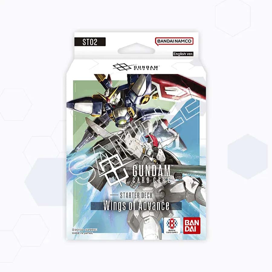 Gundam TCG Starter Deck - Wings of Advance [ST02] with ready-to-play deck and full-art holographic cards.