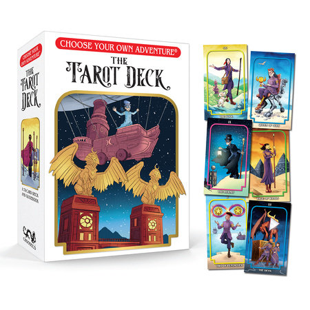 Choose Your Own Adventure Tarot Deck box with five illustrated tarot cards included.