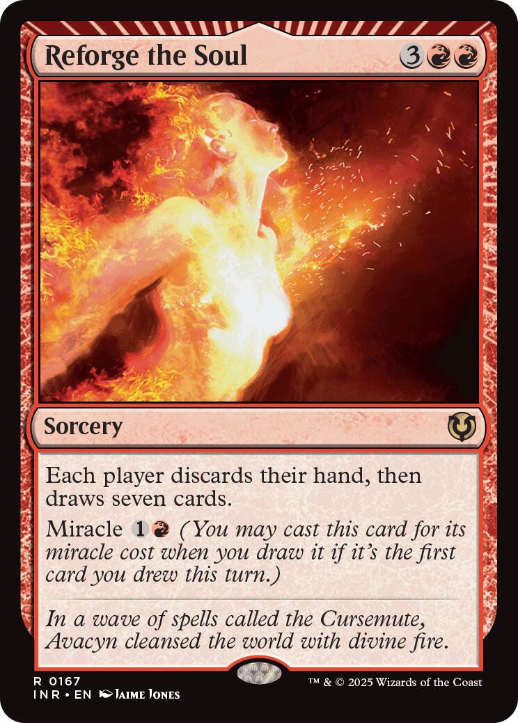 Magic: The Gathering card Reforge the Soul Miracle sorcery [INR - 167] shown.