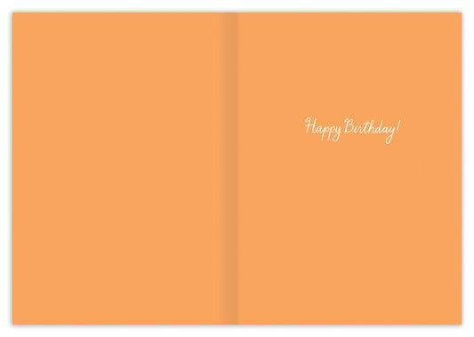 Mushrooms Birthday Card with Carrie Shryock illustration and white script on the right side.