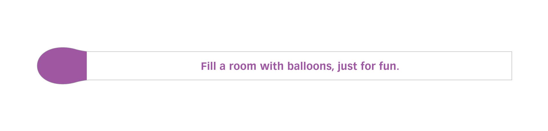 Purple Spark Celebration paint swatch with text: Fill a room with balloons—just for fun.
