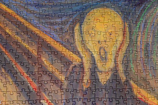 Edvard Munch Scream puzzle fully assembled, showing the complete artwork.
