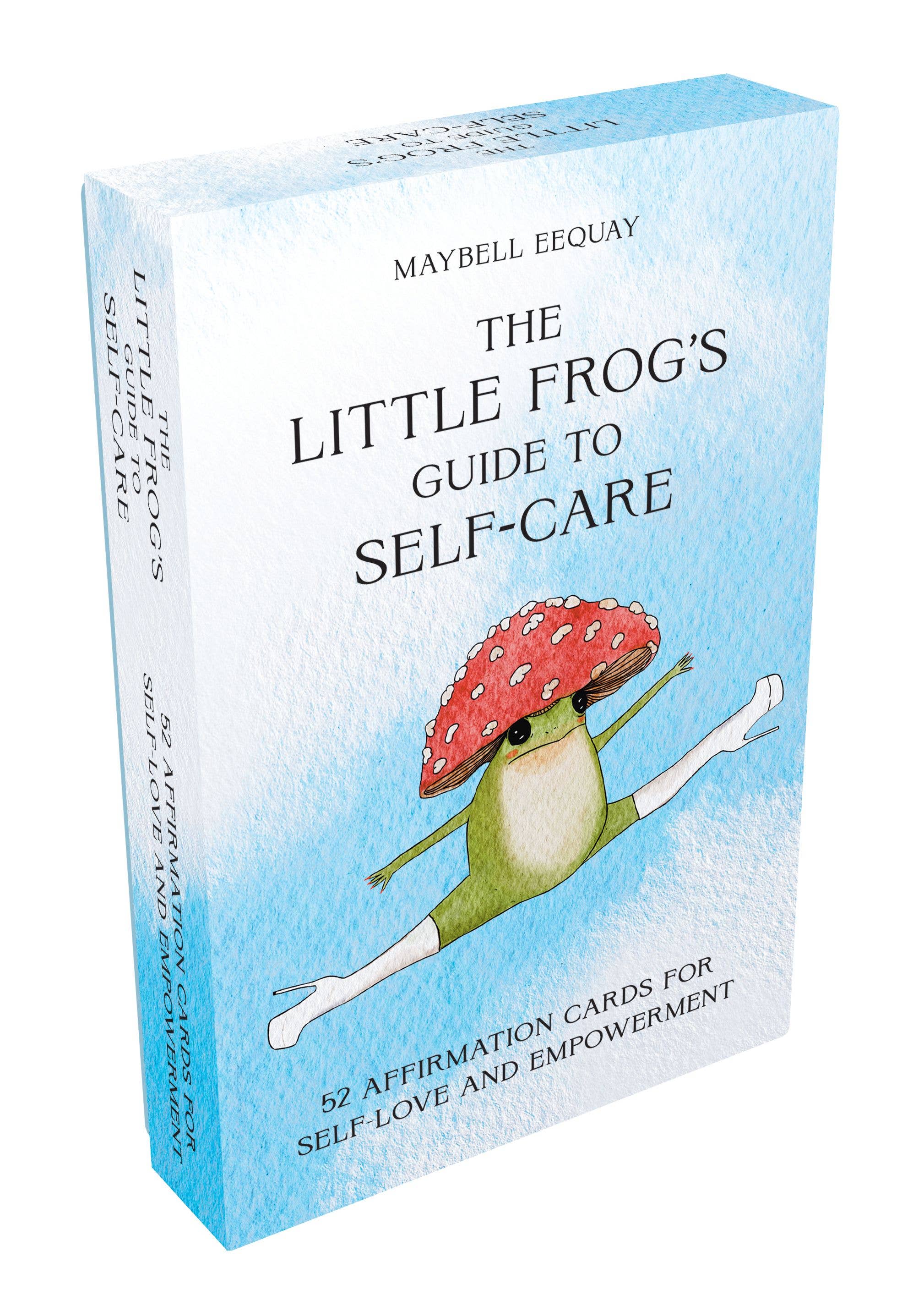 The Little Frog’s Guide to Self-Care Card Deck with frog illustrations and self-care prompts.