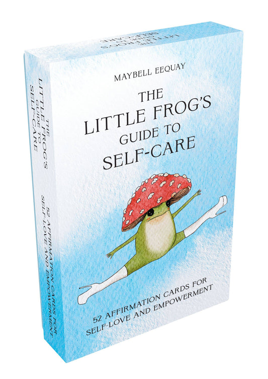 The Little Frog’s Guide to Self-Care Card Deck with frog illustrations and self-care prompts.