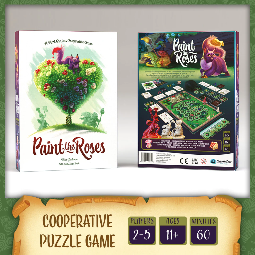 Front and back of Paint the Roses Deluxe Edition box, showing product packaging.