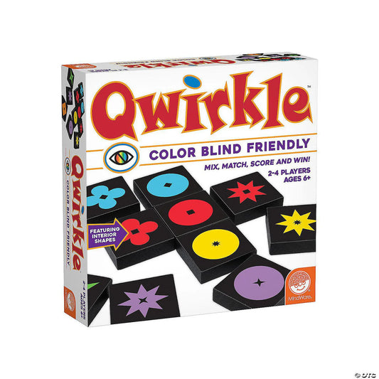 Qwirkle Color Blind Friendly Edition strategy board game for 2-4 players.
