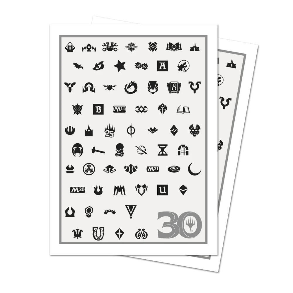 30th Anniversary APEX Ultra Pro Deck Protector Sleeves for MTG, two sheets, 105 count.