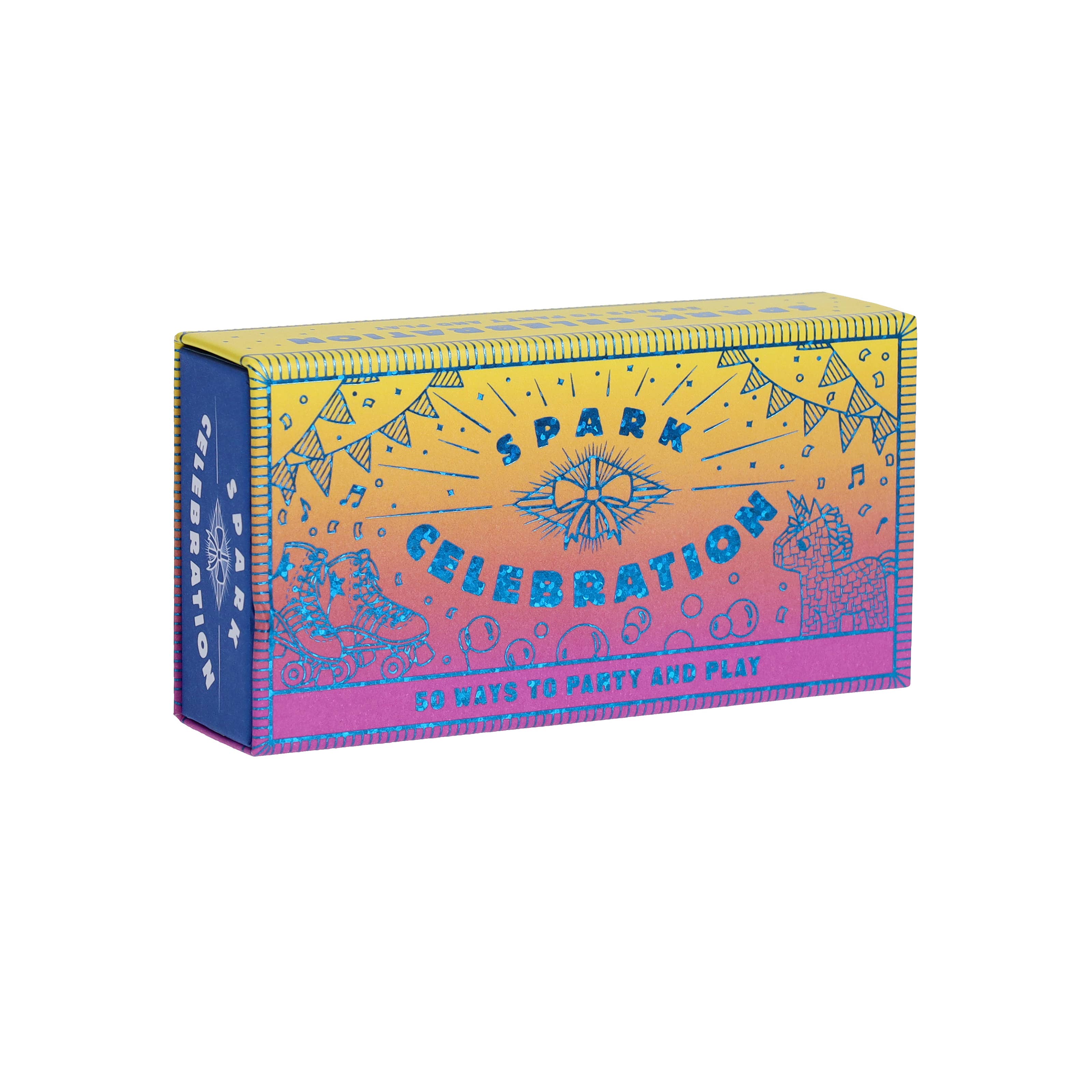 Spark Celebration box containing 50 festive prompts for self-care and daily inspiration.
