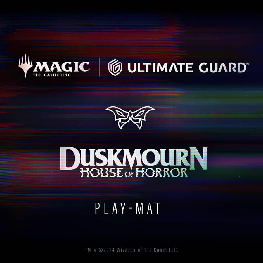 Magic the Gathering Ultimate Guard Duskmourn Series Playmat with a dark, streaked background.