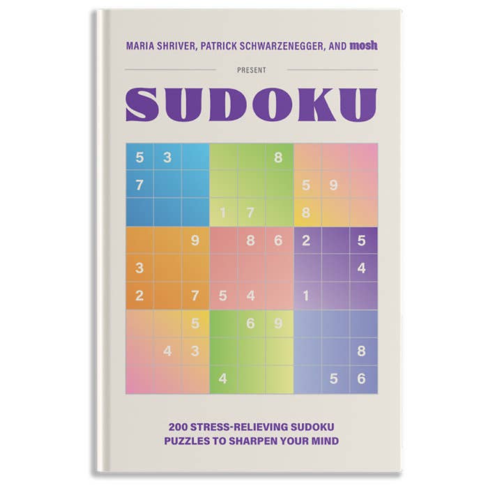 Mosh Presents: Sudoku book by Blue Star Press, cover shows a colorful puzzle grid.
