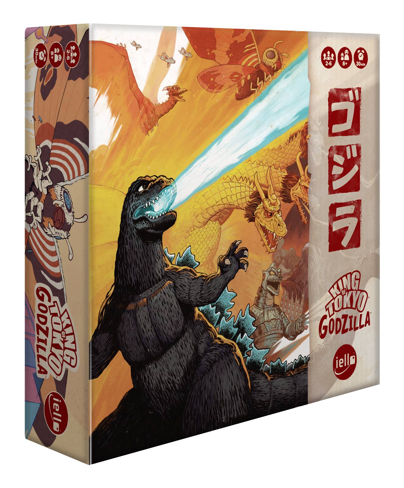 King of Tokyo: GODZILLA box featuring kaiju monsters in a clash scene on the front cover.
