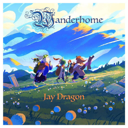 Wanderhome (softcover), tabletop RPG by Jay Dragon; cover features four animals in a meadow under a blue sky.