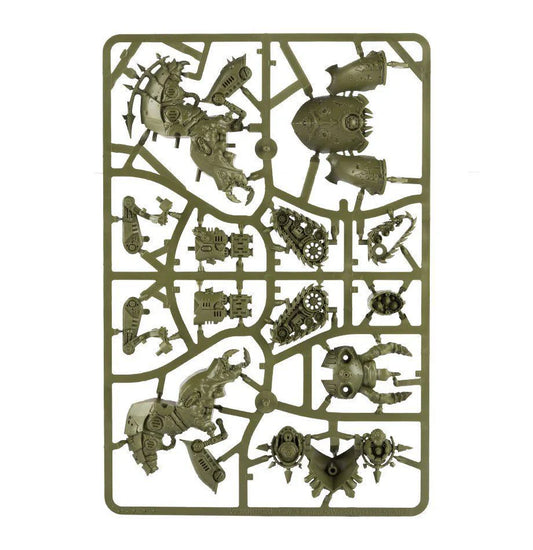 Death Guard: Myphitic Blight-hauler plastic model kit sprue with unassembled parts and components.