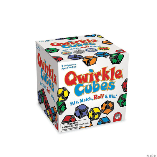 Qwirkle Cubes board game for 2–4 players, ages 6 and up.