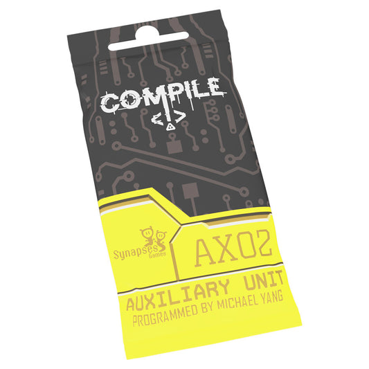 Compile: Aux 2 Expansion card game from Synapses Games, themed around protocols and artificial intelligence.