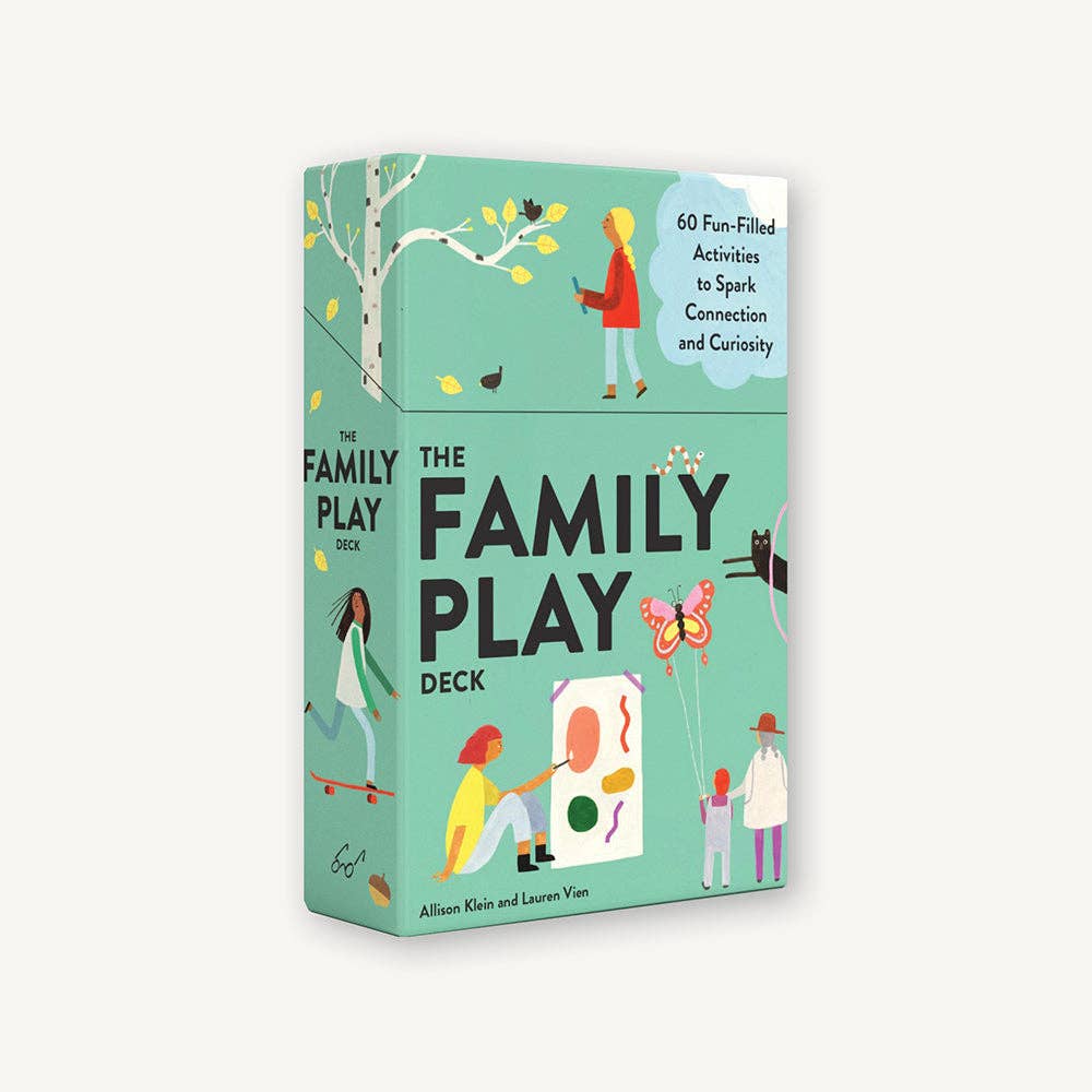 The Family Play Deck box featuring icons for screen-free activities.