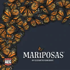 Mariposa game title in white text with monarch butterflies on a dark background.