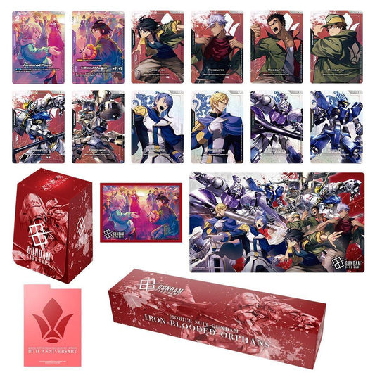 [PB02] Gundam Card Game Premium Accessory Set, IRON-BLOODED ORPHANS variant with 5th anniversary cards.