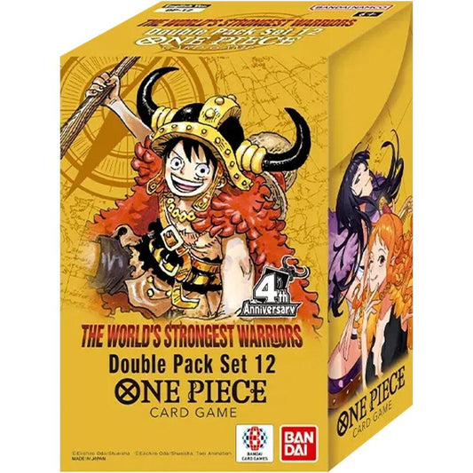 ONE PIECE Double Pack Set Vol. 12 [OP17] with Luffy, Nami, Robin art and booster pack from The World’s Strongest Warriors.