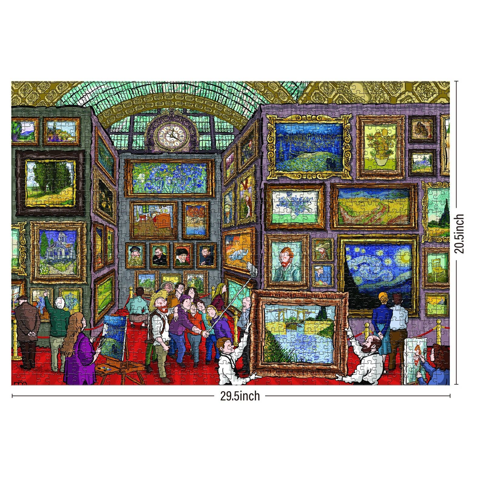 Vincent van Gogh’s Time Travel to Musée d’Orsay 1000-piece puzzle, visitors scene, 29.5 x 20.5 inches.