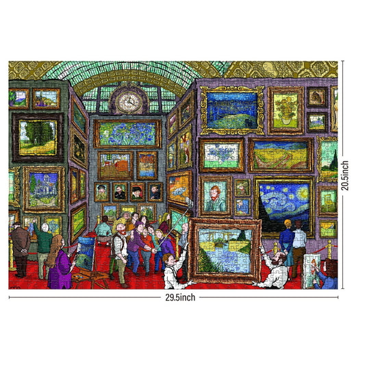 Vincent van Gogh’s Time Travel to Musée d’Orsay 1000-piece puzzle, visitors scene, 29.5 x 20.5 inches.