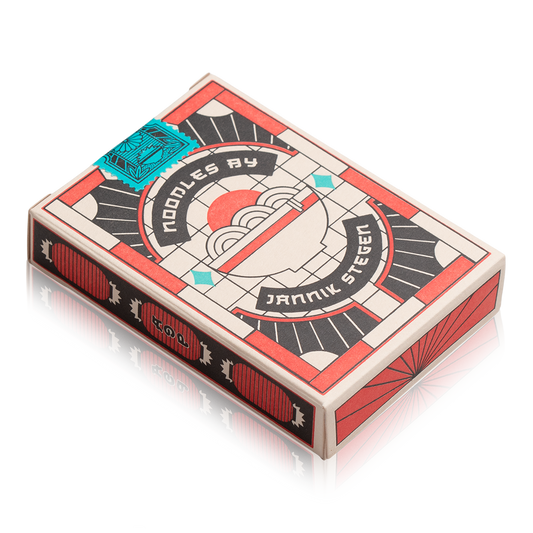 Ramen Heads playing cards in a red and black box with a ramen bowl graphic.