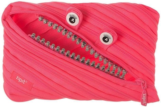 Zipsters Grillz Mini Pouch - PINK, coin purse with cartoon eyes and a zipper mouth.