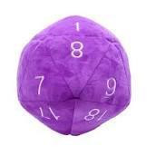 Purple Jumbo D20 Plush die with white numbers on each of its 12 faces.