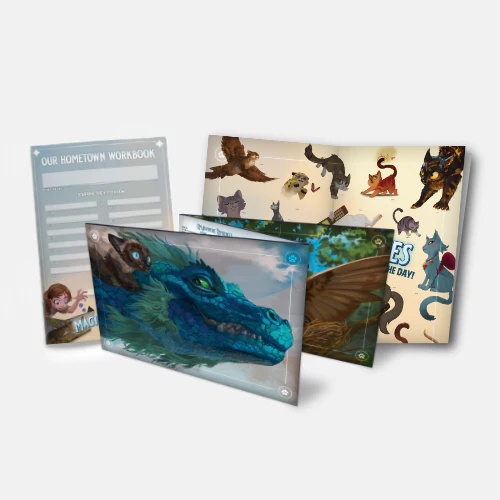 Game Master Kit for Magical Kitties Save the Day with fantasy-themed covers showing magical creatures.