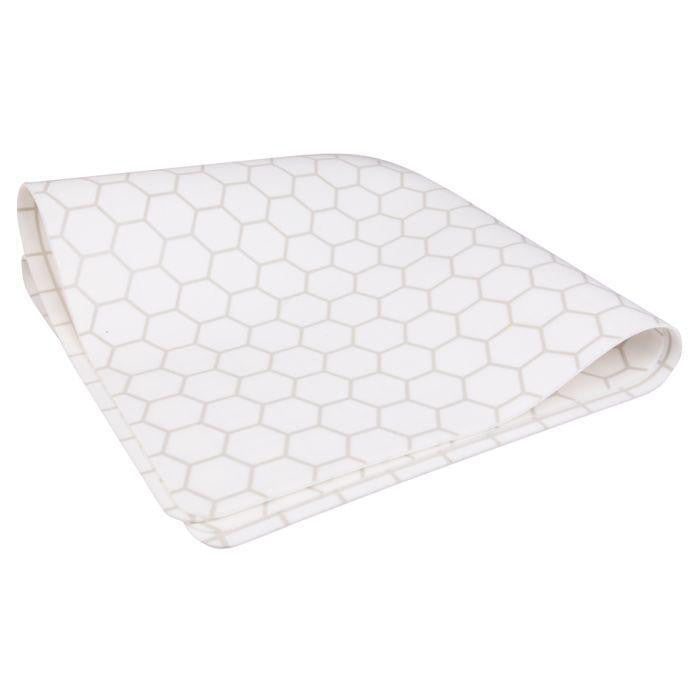 White Silicone Gaming Mat, folded, with a subtle hexagonal honeycomb pattern.