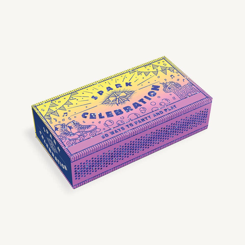 Spark Celebration self-care gift box with 50 prompts for parties and play.