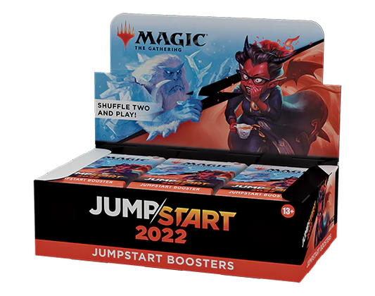 Magic: The Gathering Jumpstart 2022 Booster Display [J22] with fantasy-themed packaging.