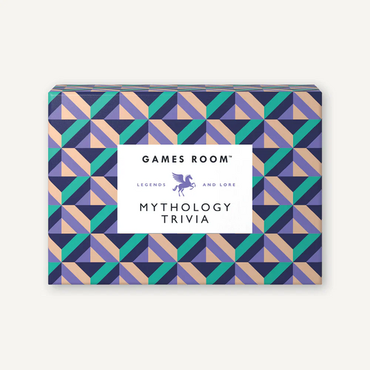 Mythology Trivia portable game in a colorful box with winged horse icon.