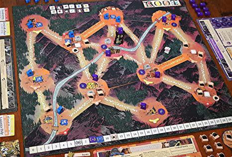 Root: The Underworld Expansion board game featuring new factions, maps, and gameplay components.