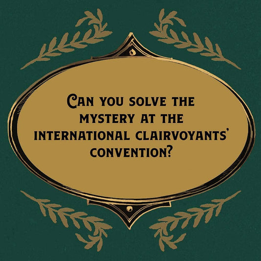 Murder Most Puzzling: The Clairvoyants Convention 500-piece puzzle with ornate green background.
