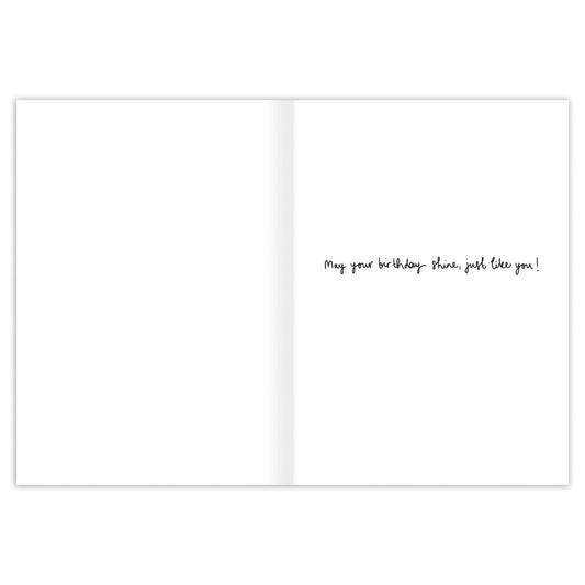 Louise Mulgrew Disco Ball Birthday Card with handwritten text: May your birthday shine, just like you.