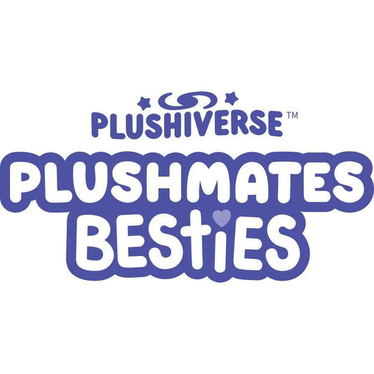 Plushiverse Plushmate Besties logo in bold, bubbly purple lettering.