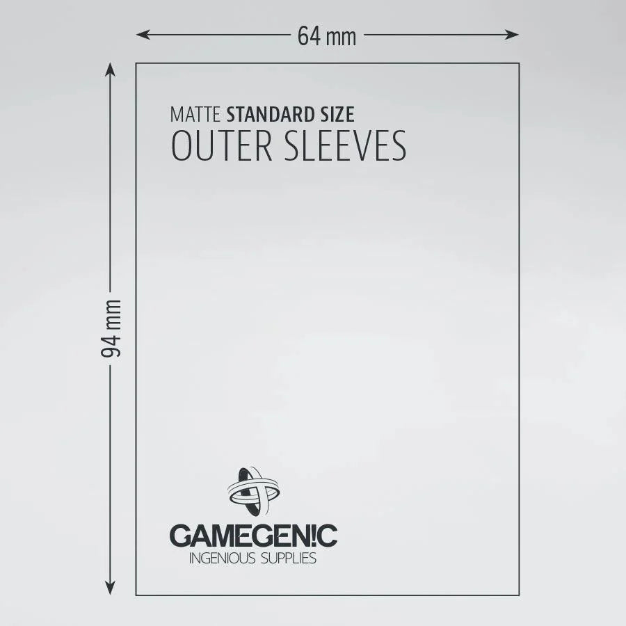 Gamegenic 69 x 94 mm Matte Standard Outer Sleeves, pack of 50.