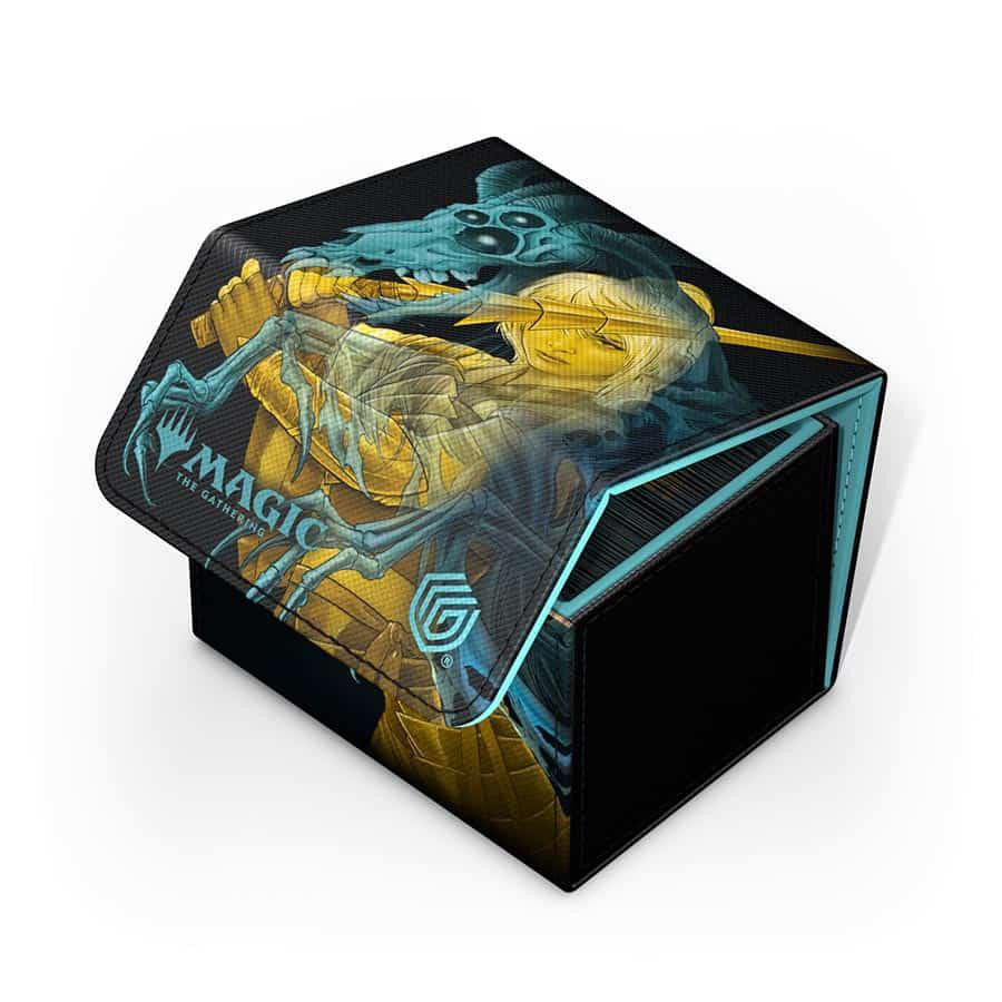 Magic the Gathering Deck Box 100+ Sidewinder Duskmourn Series with glowing figure and blue spirit artwork.