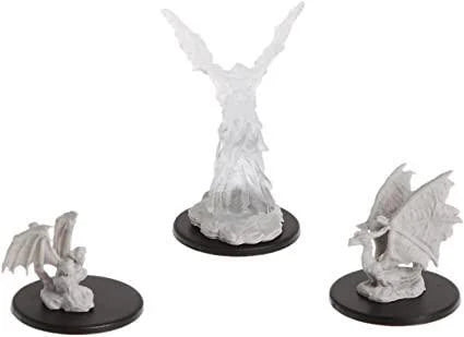 Three unpainted D&D Nolzurs Marvelous Familiars miniatures.