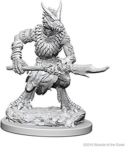 Unpainted D&D Nolzurs Marvelous Miniatures Kobolds with textured bases for tabletop RPGs.
