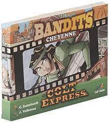 Colt Express Bandit Pack: Cheyenne Expansion box featuring an outlaw woman climbing through a train window.
